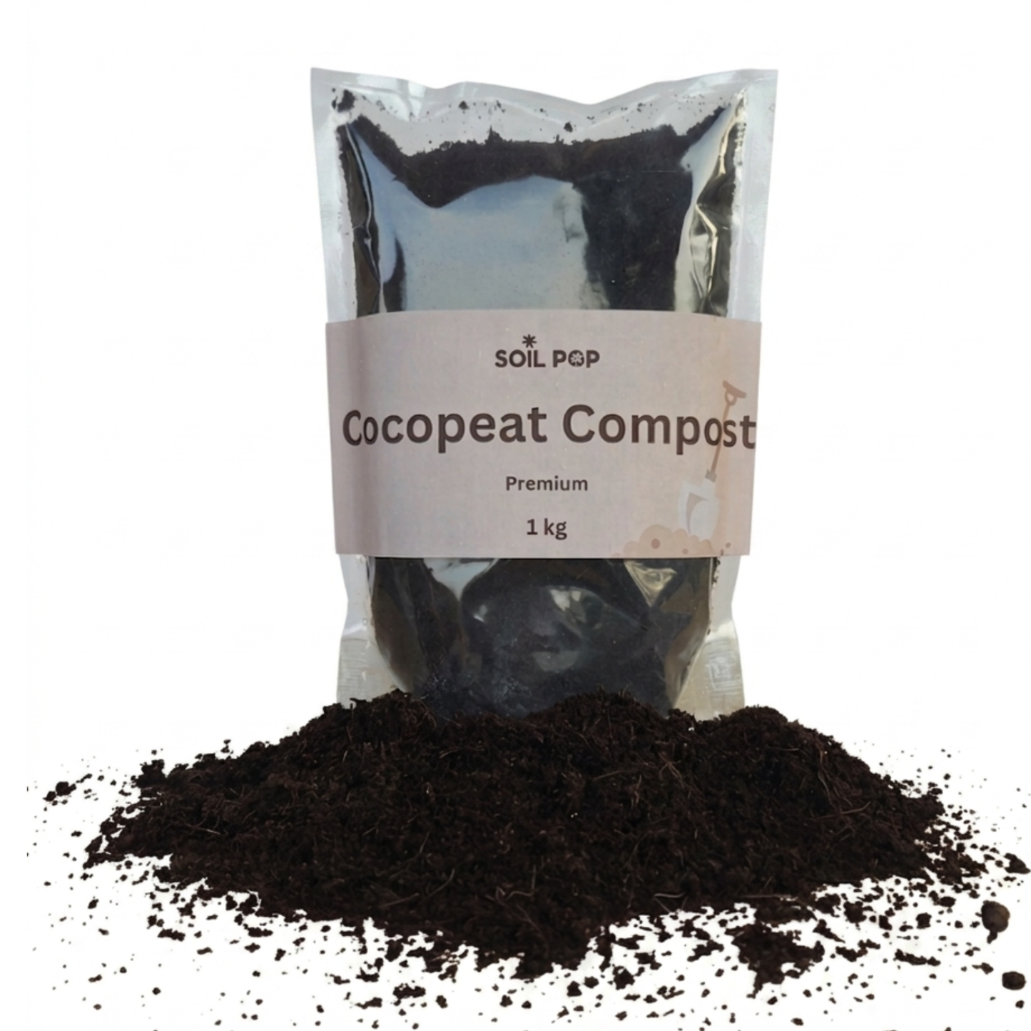 Cocopeat compost close-up dark brown decomposed coir pith growing medium