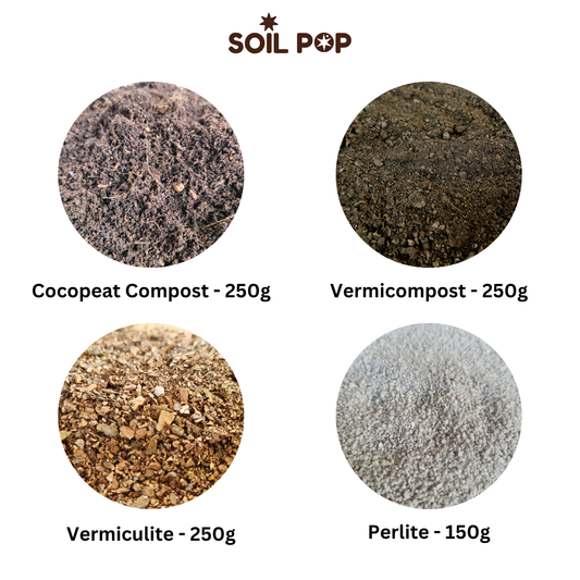 Soil Pop Substrate Sampler Kit 900g cocopeat compost vermicompost vermiculite perlite India