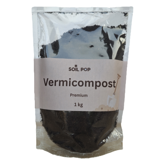 Soil Pop Organic Vermicompost 1kg fertilizer for indoor outdoor plants India